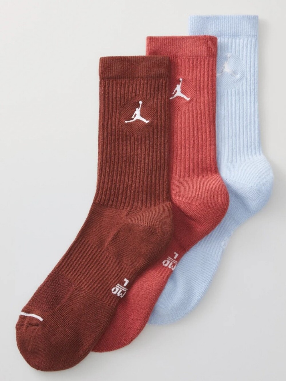 Jordan Everyday Cush 3-Pack Crew Socks- Hydrogen Blue/Dark Pony/Canyon Rust
